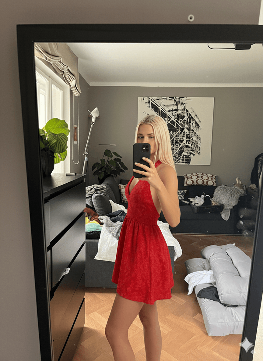 On-model images with consistent backgrounds.